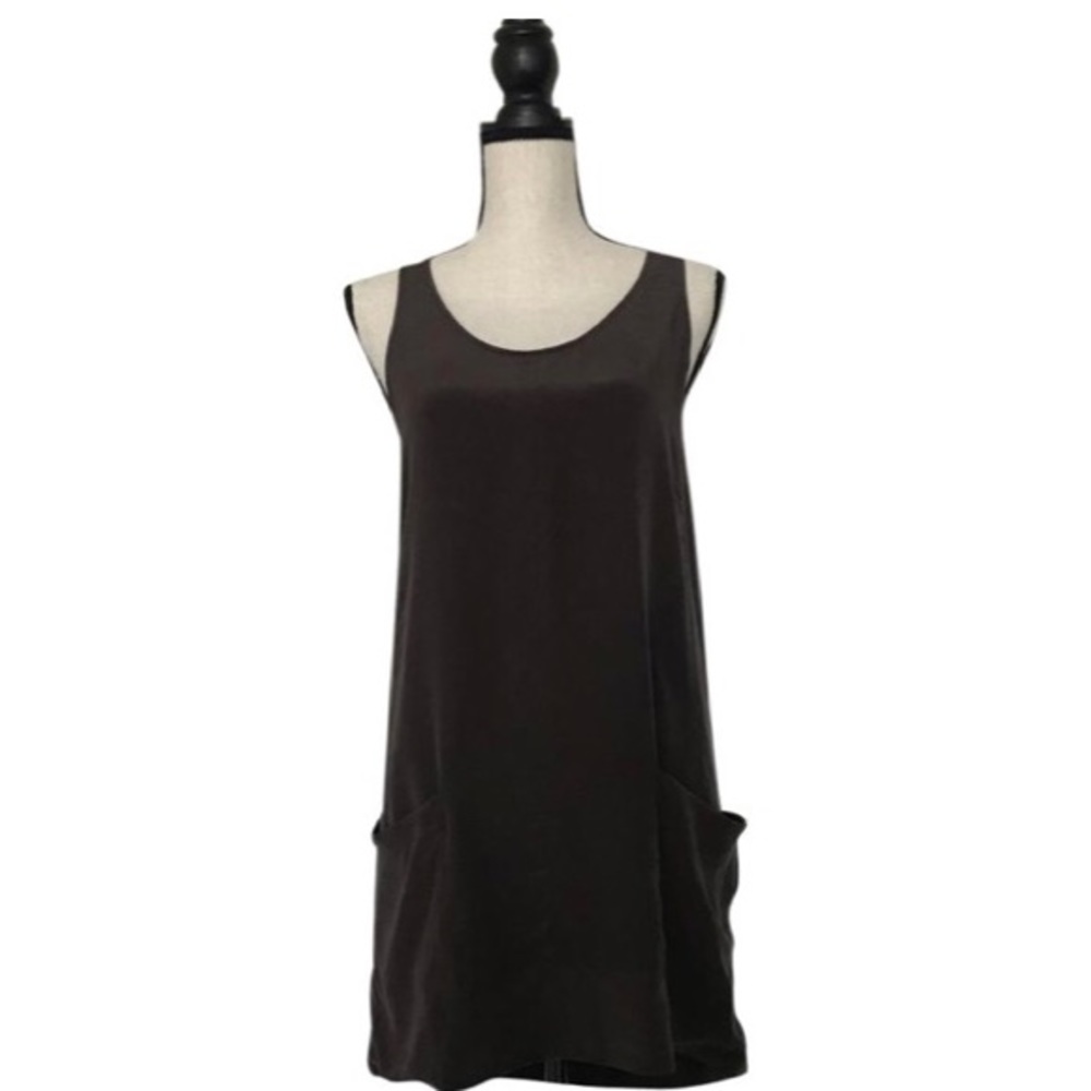 Joie Brown Silk Racer Back Dress